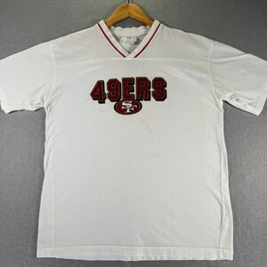 Vintage San Francisco‎ 49ers T-Shirt Mens Large V Neck Football Tee NFL Logo